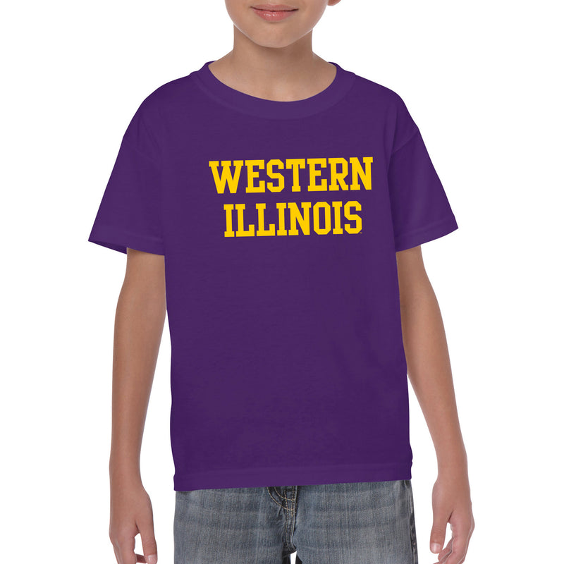 Western Illinois University Leathernecks Basic Block Youth Short Sleeve T Shirt - Purple