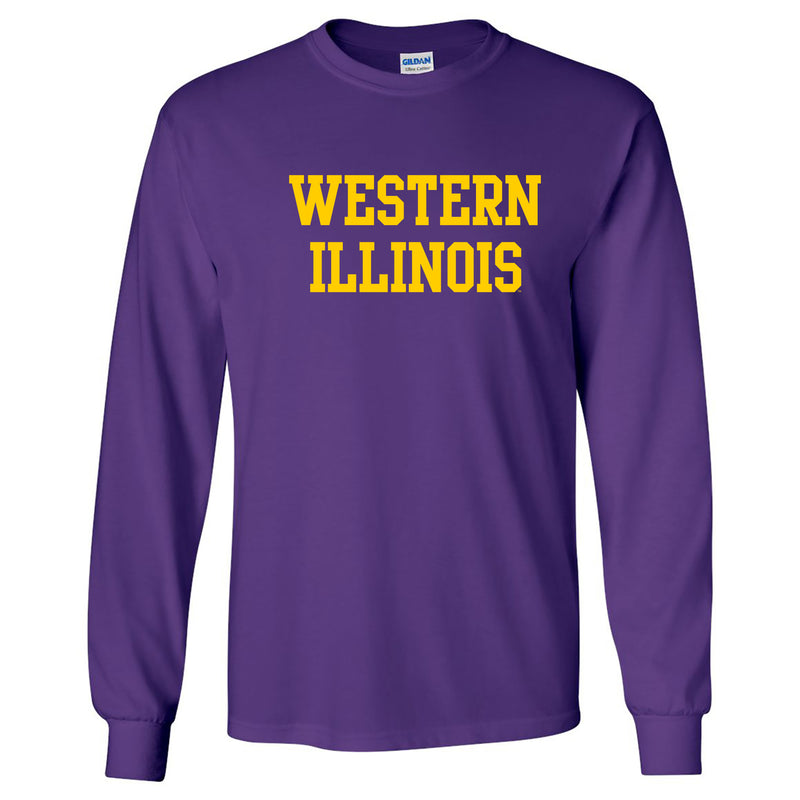 Western Illinois University Leathernecks Basic Block Long Sleeve T Shirt - Purple