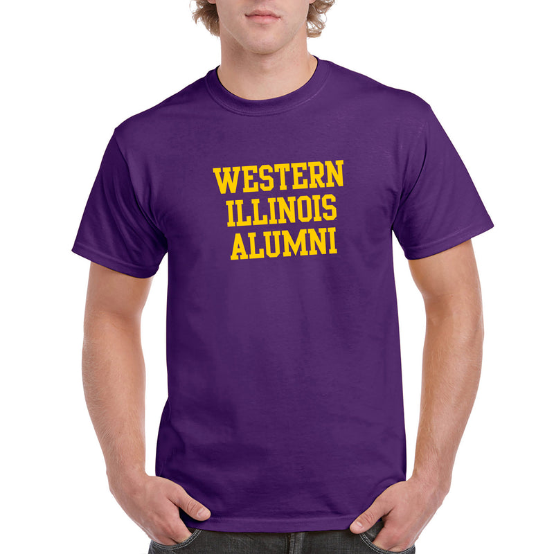Western Illinois University Leathernecks Basic Block Alumni Short Sleeve T Shirt - Purple