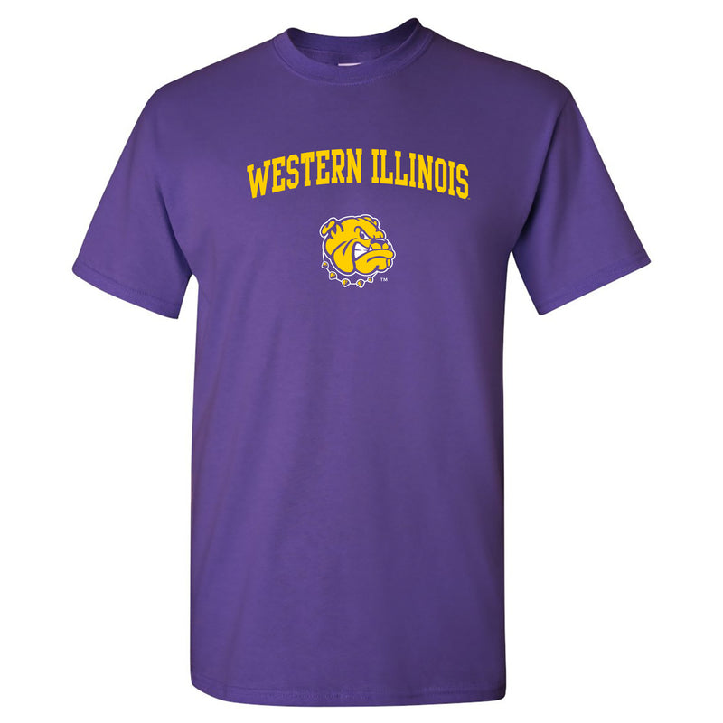 Western Illinois University Leathernecks Arch Logo Short Sleeve T Shirt - Purple
