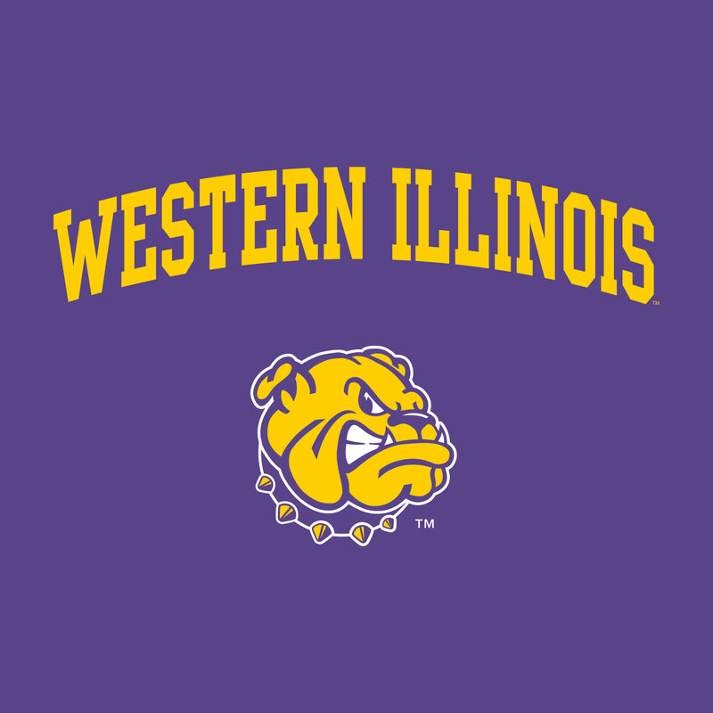Western Illinois University Leathernecks Arch Logo Long Sleeve T Shirt - Purple