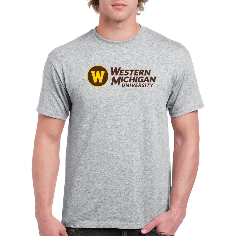 Western Michigan University Broncos Institutional Logo Short Sleeve T Shirt - Sport Grey