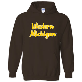 Western Michigan Broncos Basic Script Heavy Blend Hoodie - Dark Chocolate