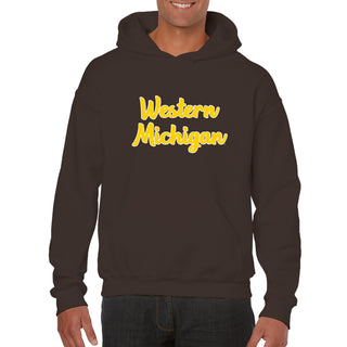 Western Michigan Broncos Basic Script Heavy Blend Hoodie - Dark Chocolate