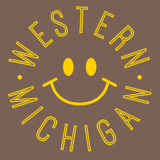 Western Michigan Monotone Smile CC T-Shirt - Espresso