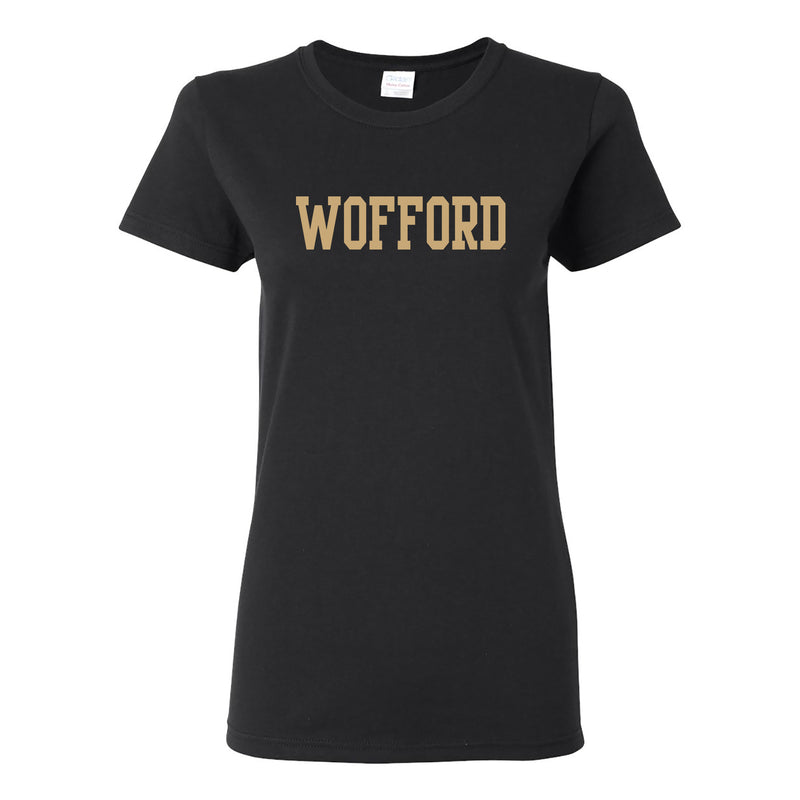 Wofford College Terriers Basic Block Womens T Shirt - Black