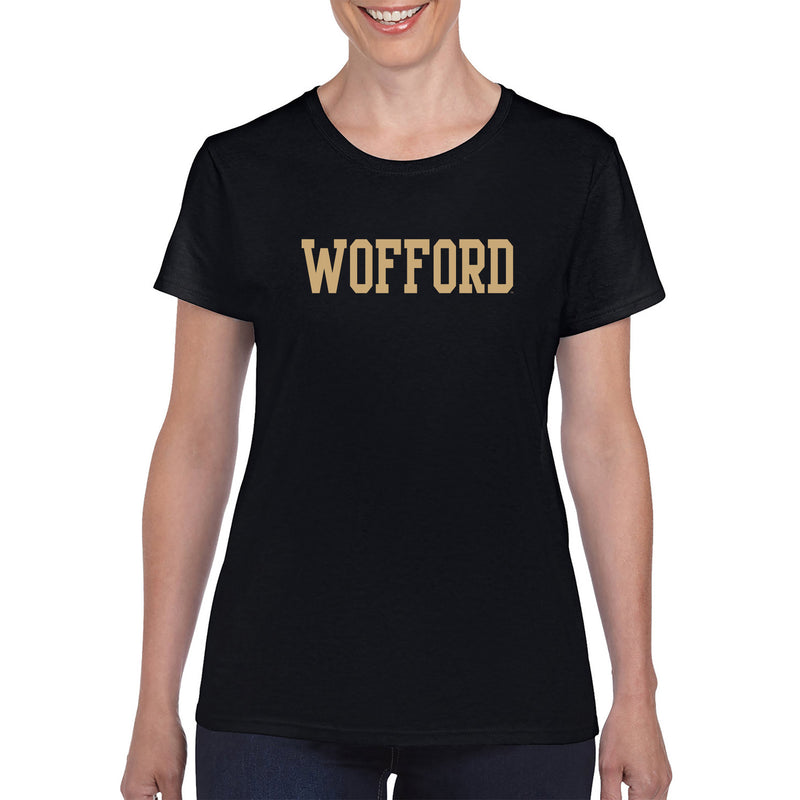 Wofford College Terriers Basic Block Womens T Shirt - Black