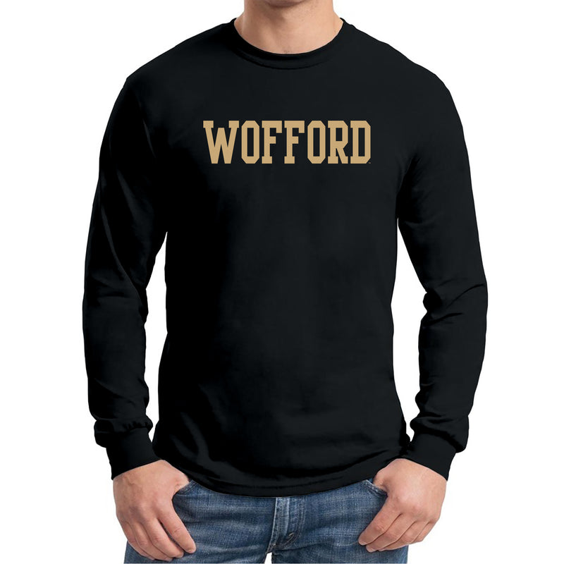 Wofford College Terriers Basic Block Long Sleeve T Shirt - Black