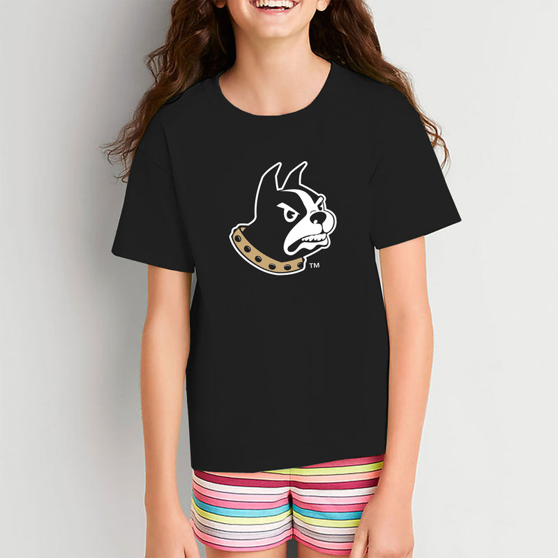 Wofford College Terriers Primary Logo Youth T Shirt - Black