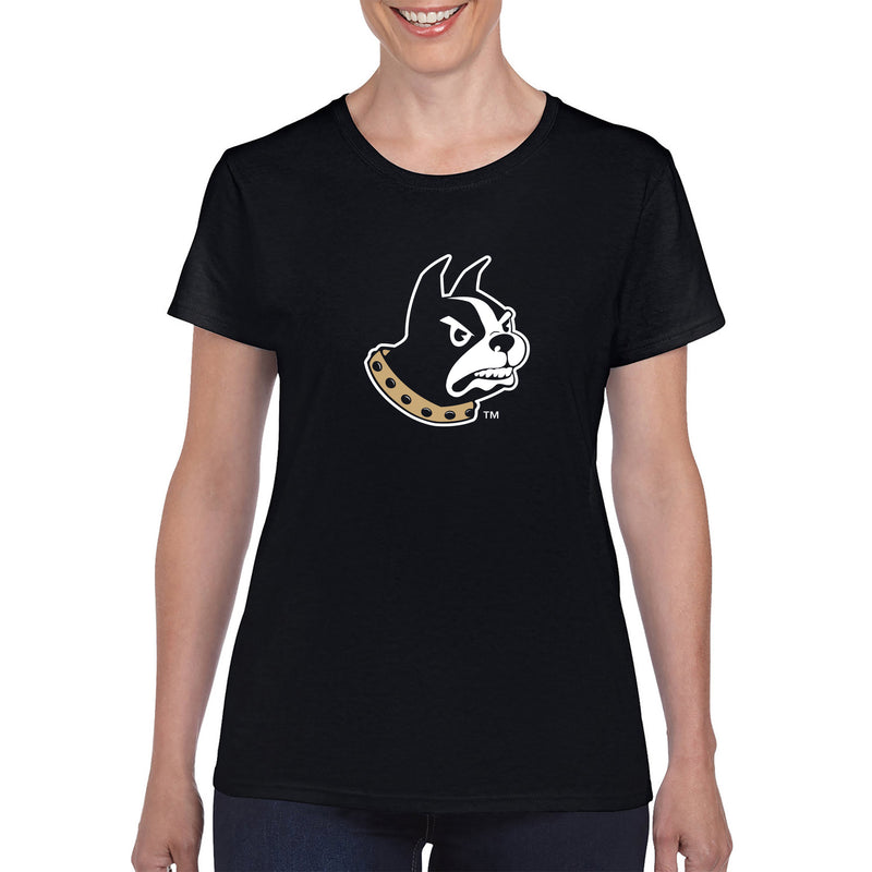 Wofford College Terriers Primary Logo Womens T Shirt - Black