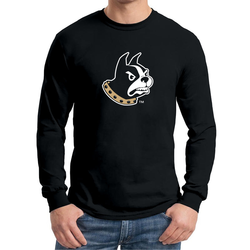 Wofford College Terriers Primary Logo Long Sleeve T Shirt - Black