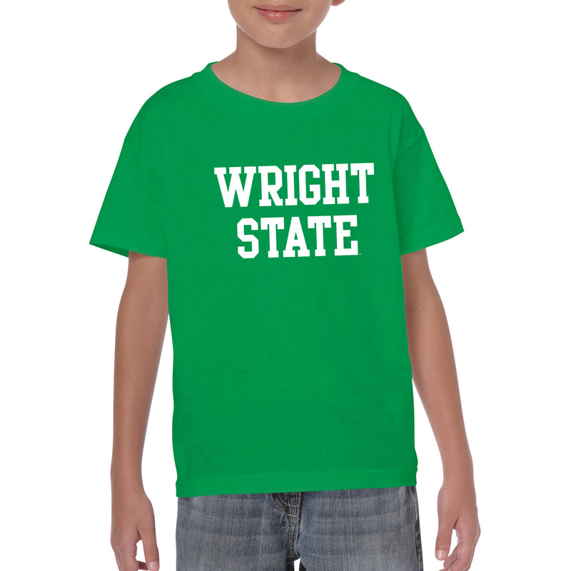 Wright State University Raiders Basic Block Youth Short Sleeve T Shirt - Irish Green