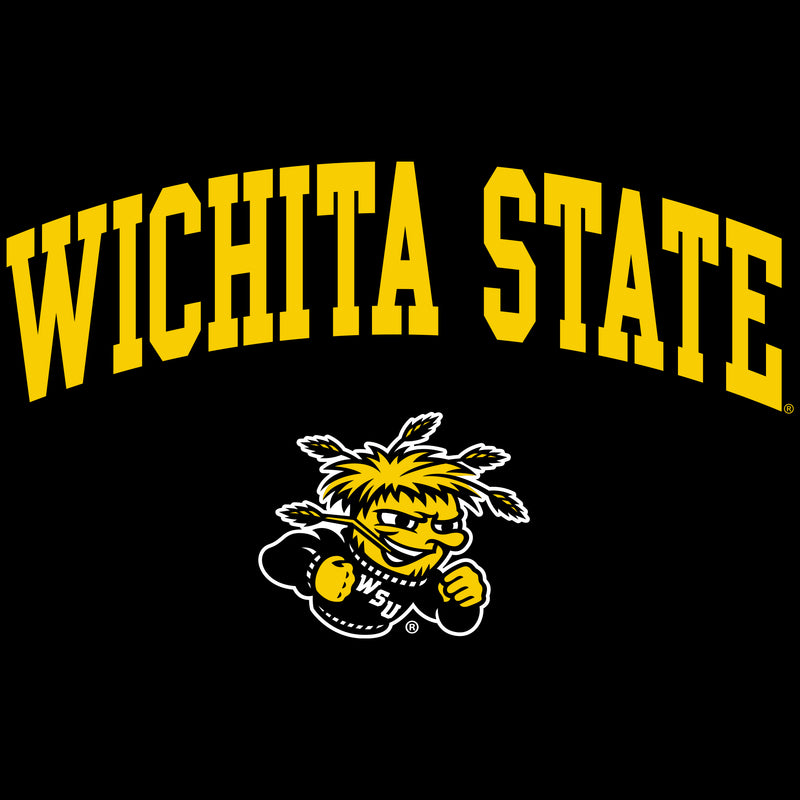 Wichita State University Shockers Arch Logo Short Sleeve T Shirt - Black