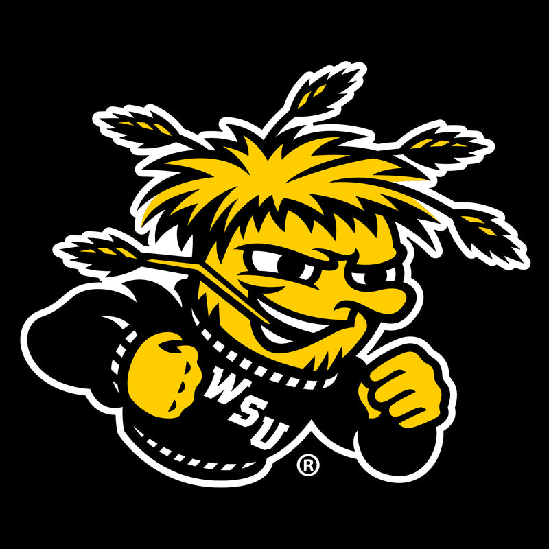Wichita State University Shockers Primary Logo Left Chest Full Zip Hoodie - Black