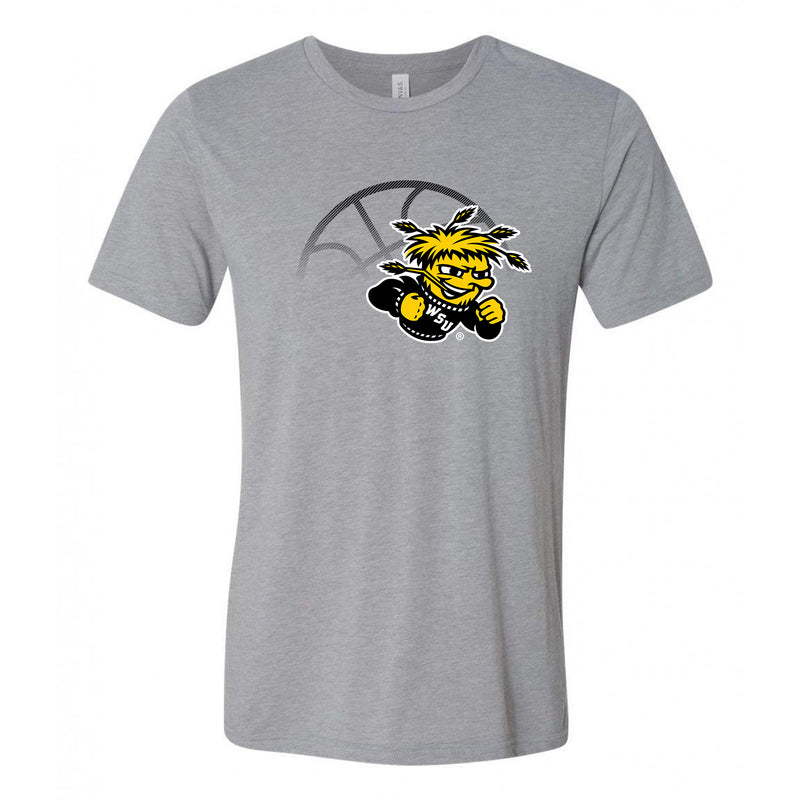 Wichita State University Shockers Fading Basketball Canvas Triblend T-Shirt - Athletic Grey