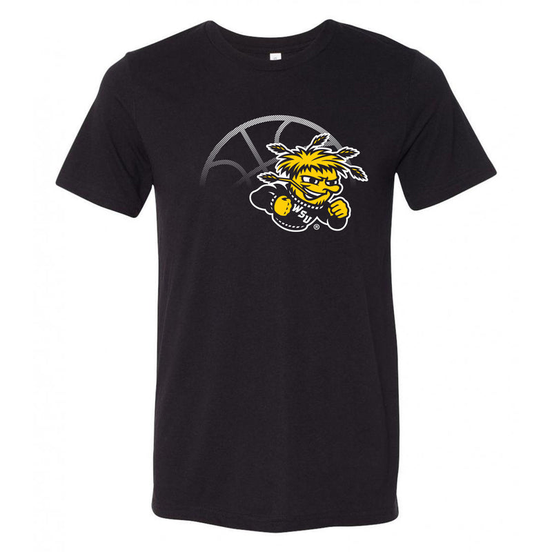 Wichita State University Shockers Fading Basketball Canvas Triblend T-Shirt - Solid Black