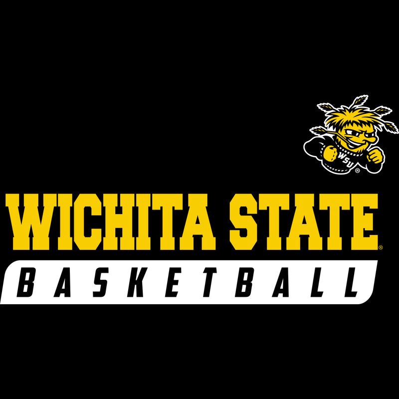 Wichita State University Shockers Basketball Slant Short Sleeve T Shirt - Black