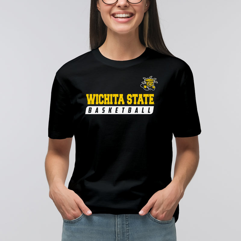 Wichita State University Shockers Basketball Slant Short Sleeve T Shirt - Black