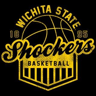 Wichita State University Shockers Vintage Basketball Shield Short Sleeve T Shirt - Black