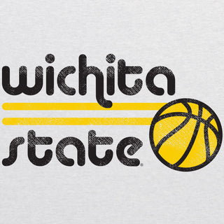 Wichita State University Shockers Basketball Bubble Next Level Raglan T Shirt - Heather White/Vintage Black