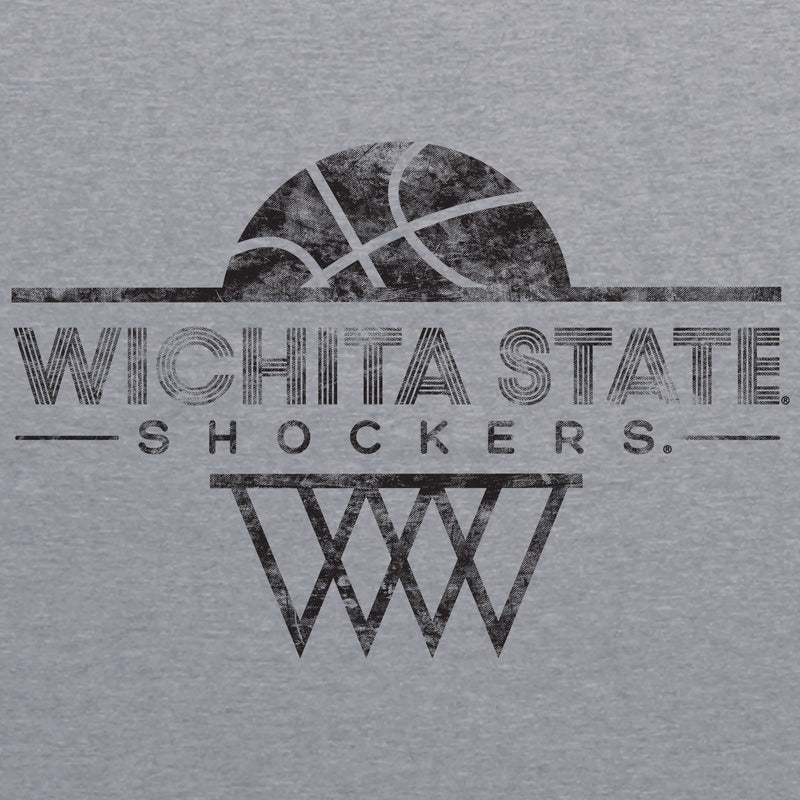 Wichita State University Shockers Oblique Hoop Canvas Triblend T-Shirt - Athletic Grey