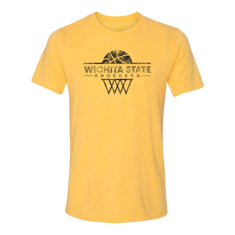 Wichita State University Shockers Oblique Hoop Canvas Triblend Short Sleeve T-Shirt - Yellow Gold