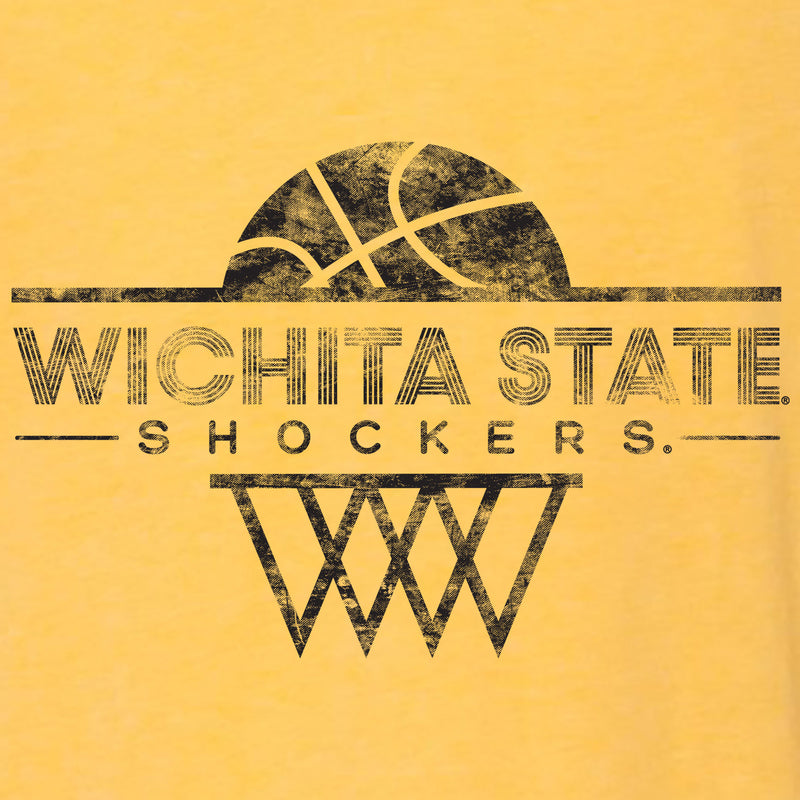 Wichita State University Shockers Oblique Hoop Canvas Triblend Short Sleeve T-Shirt - Yellow Gold