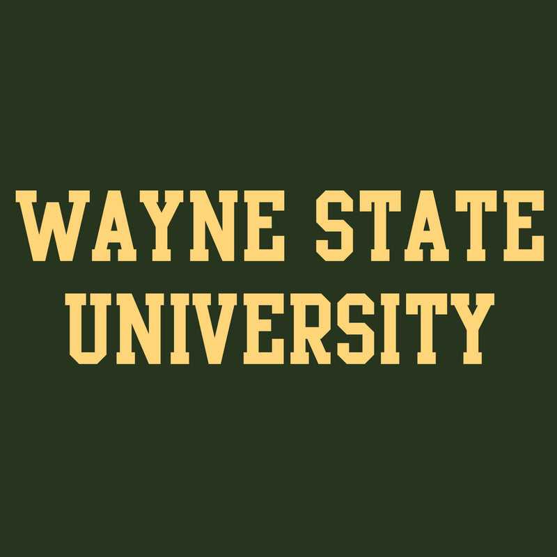 Wayne State University Basic Block Heavy Blend Hoodie - Forest