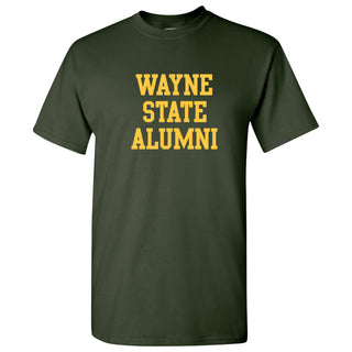 Wayne State University Warriors Alumni Block Short Sleeve T Shirt - Forest