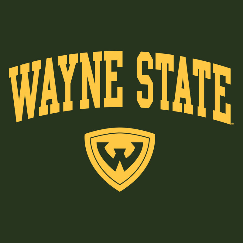 Wayne State University Warriors Arch Logo Heavy Blend Hoodie - Forest Green