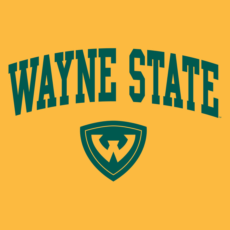 Wayne State University Warriors Arch Logo Heavy Blend Hoodie - Gold