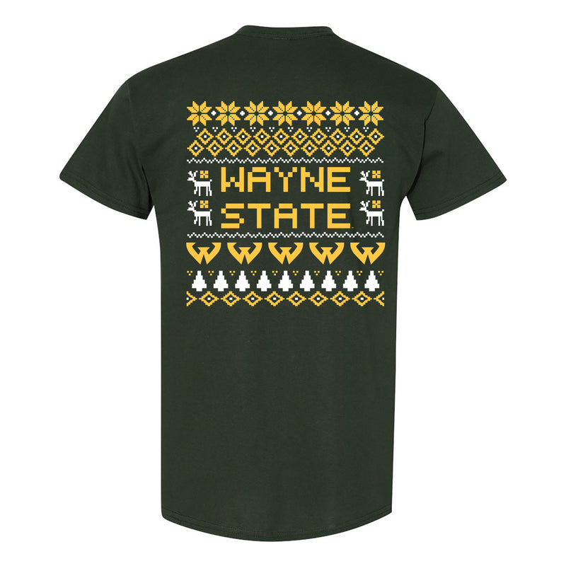 Wayne State Holiday Sweater T-Shirt - Forest