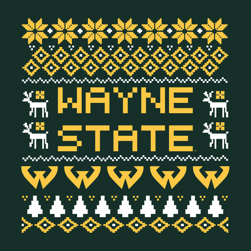 Wayne State Holiday Sweater Crewneck - Forest