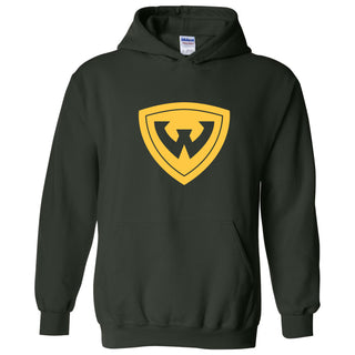 Wayne State University Warriros Primary Logo Heavy Blend Hoodie - Forest Green