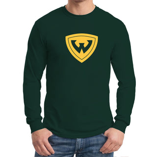 Wayne State University Warriors Primary Logo Long Sleeve T-Shirt - Forest Green