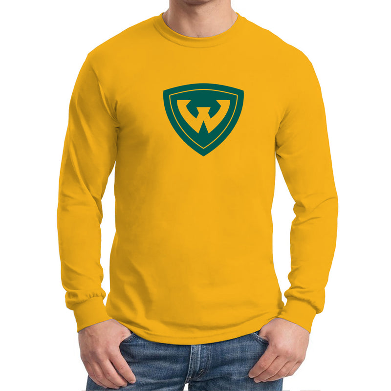 Wayne State University Warriors Primary Logo Long Sleeve T-Shirt - Gold