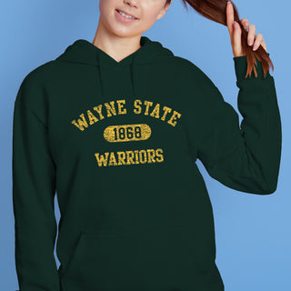 Wayne State University Warriors Athletic Arch Heavy Blend Hoodie - Forest