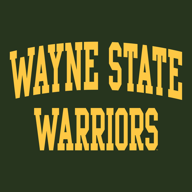 Wayne State University Warriors Front Back Print Heavy Blend Hoodie - Forest
