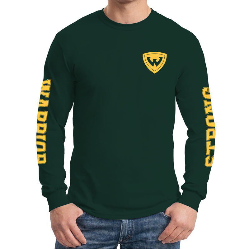 Wayne State University Warriors Double Sleeve Print Long Sleeve T-Shirt - Forest