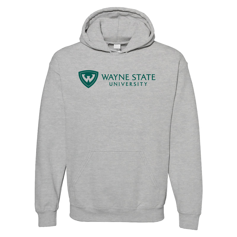 Wayne State University Warriors Institutional Logo Hoodie - Sport Grey