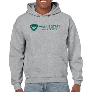 Wayne State University Warriors Institutional Logo Hoodie - Sport Grey