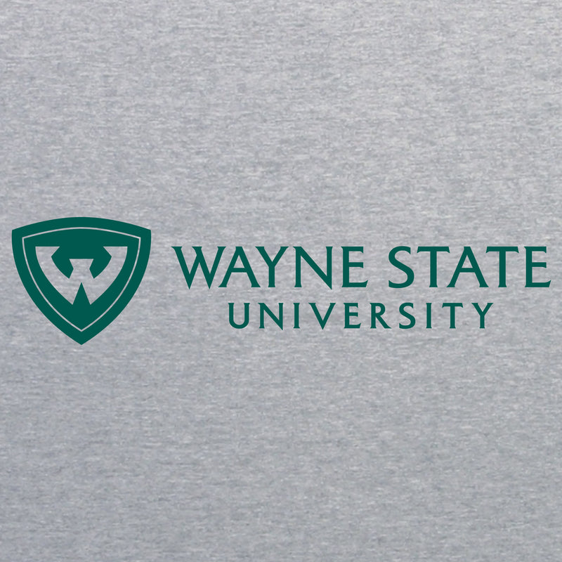 Wayne State University Warriors Institutional Logo Short Sleeve T Shirt - Sport Grey