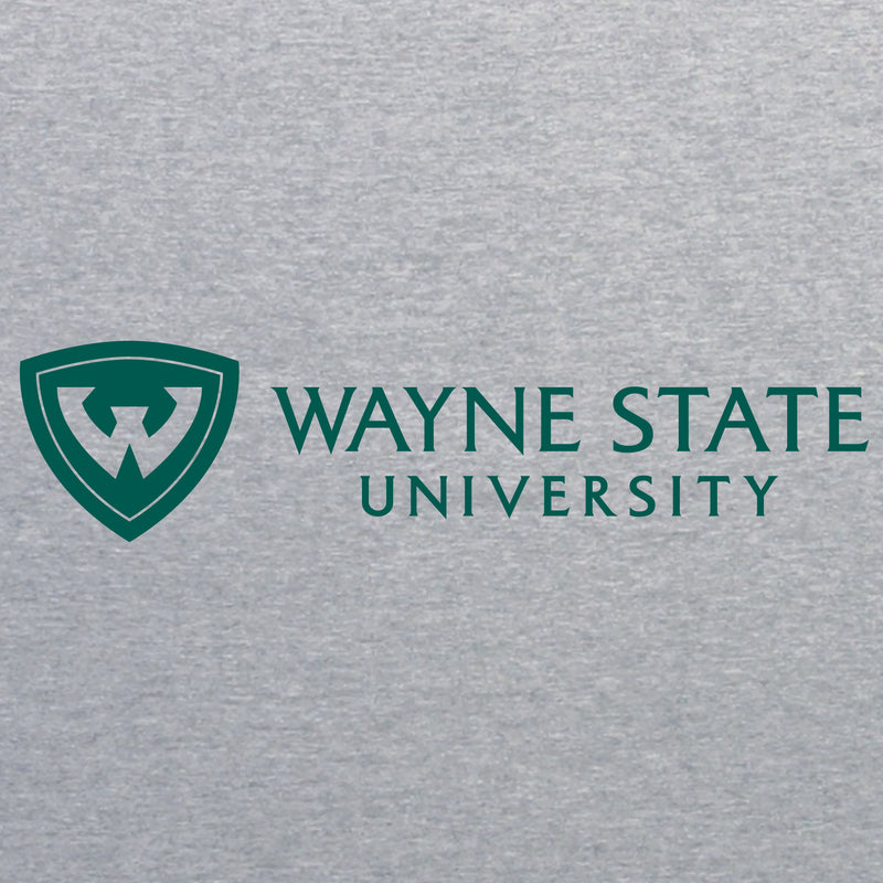 Wayne State University Warriors Institutional Logo Long Sleeve T Shirt - Sport Grey