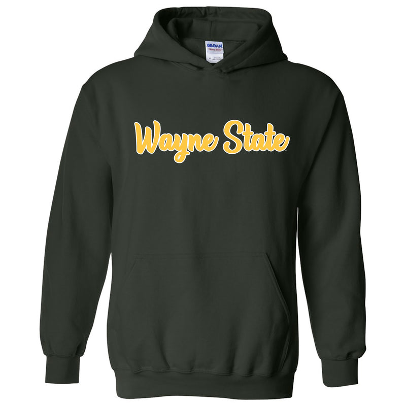 Wayne State University Warriors Basic Script Heavy Blend Hoodie - Forest