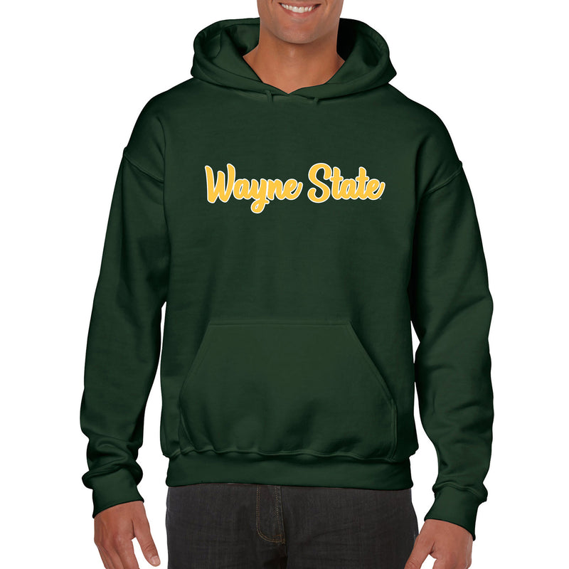 Wayne State University Warriors Basic Script Heavy Blend Hoodie - Forest