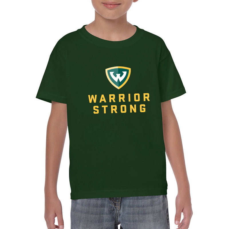 Wayne State University Warrior Strong Youth Short Sleeve T Shirt - Forest