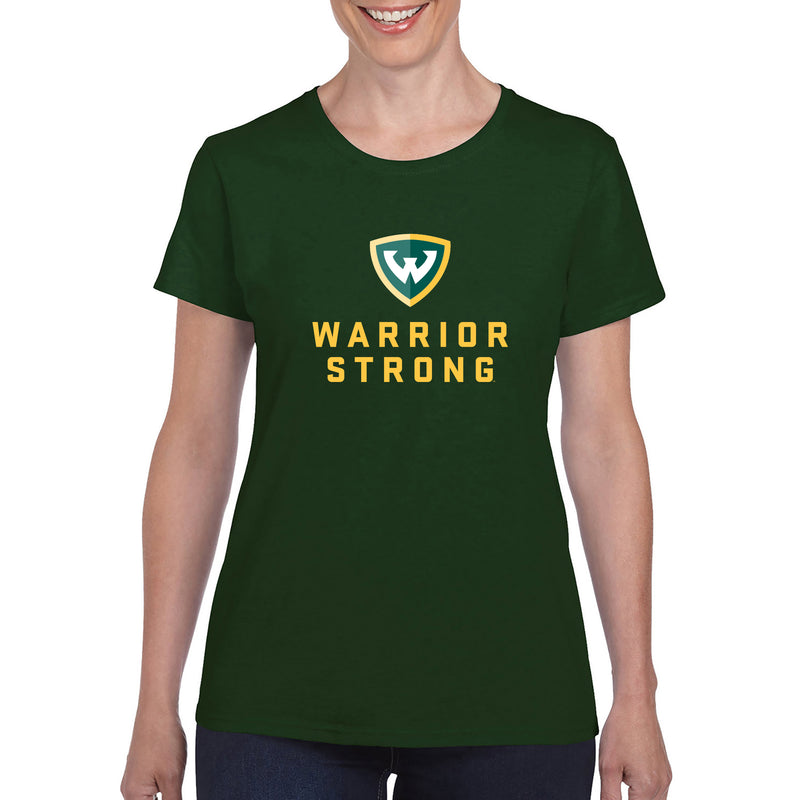 Wayne State University Warrior Strong Womens Short Sleeve T Shirt - Forest