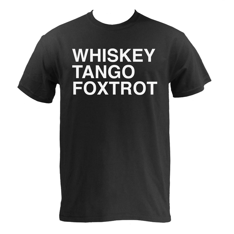Whiskey, Tango, Foxtrot WTF Funny Humor Adult Basic Cotton T Shirt - Black