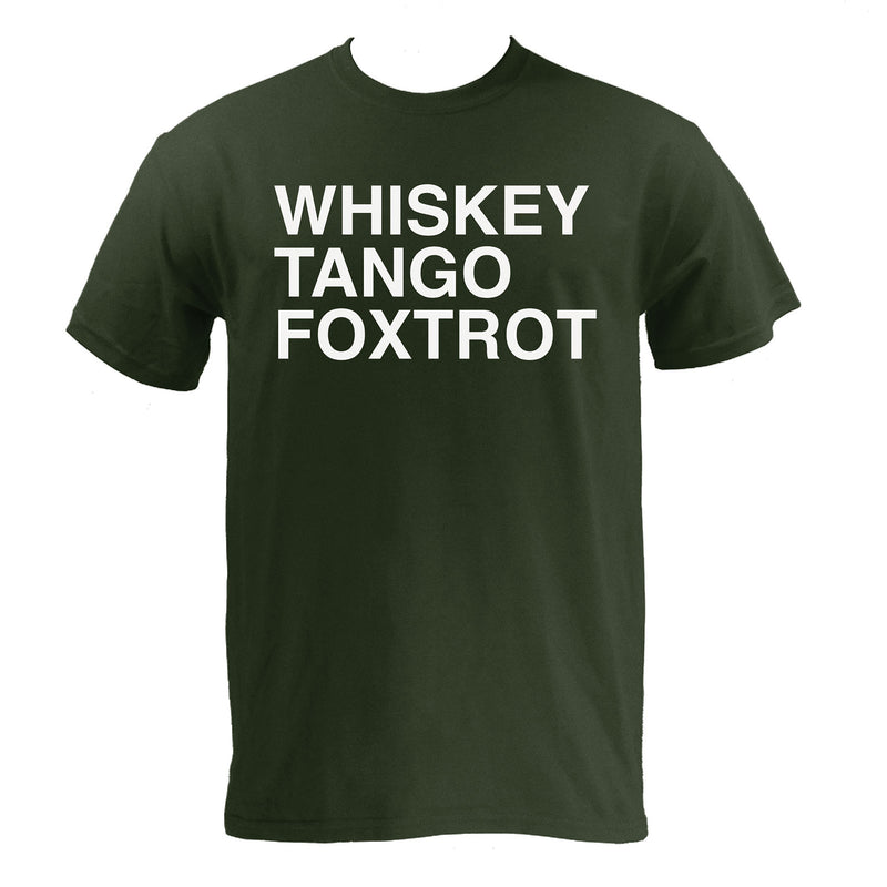 Whiskey, Tango, Foxtrot WTF Funny Humor Adult Basic Cotton T Shirt - Forest