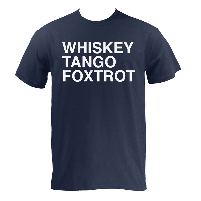Whiskey, Tango, Foxtrot WTF Funny Humor Adult Basic Cotton T Shirt - Navy
